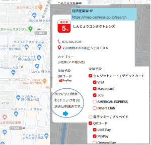 しんじょうコンタクトレンズの5%還元決済手段